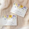 Purple and Yellow Flowers Thank You Card, Bridal Shower Stationery, Printable File, Edit Yourself, SH168