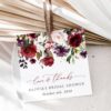 Burgundy, Purple and Blush Flowers Favor Tags, Gift Tags, Bridal Shower, Printable File, Edit Yourself, SH169