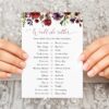 Burgundy, Purple and Blush Flowers Bridal Shower Games, Set of 3 Games, Printable File, Edit Yourself, SH169