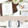 Cream White Flowers Bridal Shower Mini Bundle, Printable File, Edit Yourself, SH170