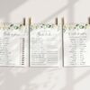 Cream White Flowers Bridal Shower Games, Set of 3 Games, Printable File, Edit Yourself, SH170 Cream White Flowers Bridal Shower Games, Set of 3 Games, Printable File, Edit Yourself, SH170