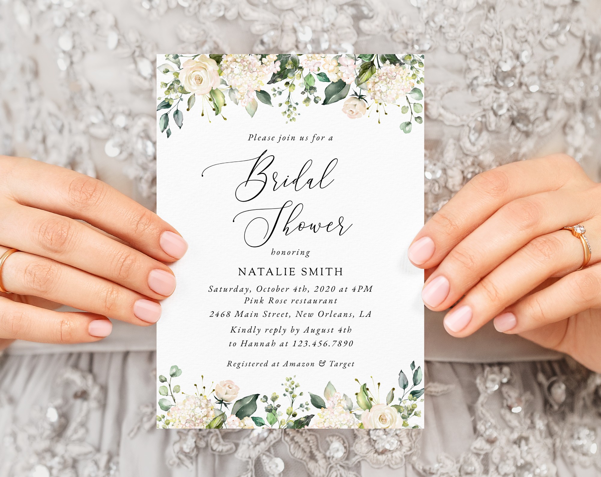 Cream White Flowers Bridal Shower Invitation, Bridal Stationery, Printable File, Edit Yourself, SH170 Cream White Flowers Bridal Shower Invitation, Bridal Stationery, Printable File, Edit Yourself, SH170