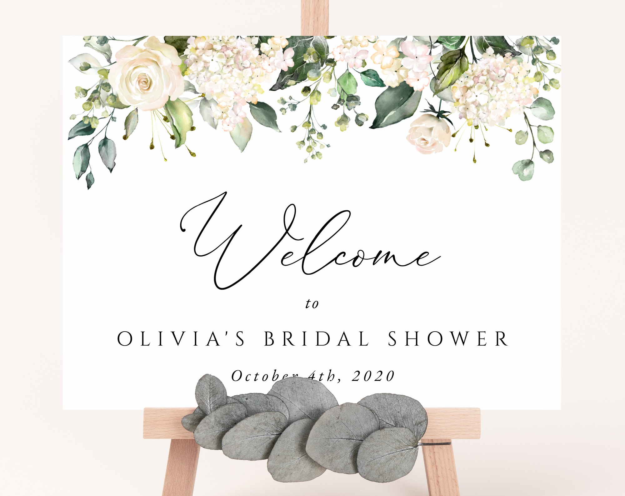 Cream White Flowers Welcome Sign, Bridal Shower Sign, Printable File, Edit Yourself, SH170 Cream White Flowers Welcome Sign, Bridal Shower Sign, Printable File, Edit Yourself, SH170