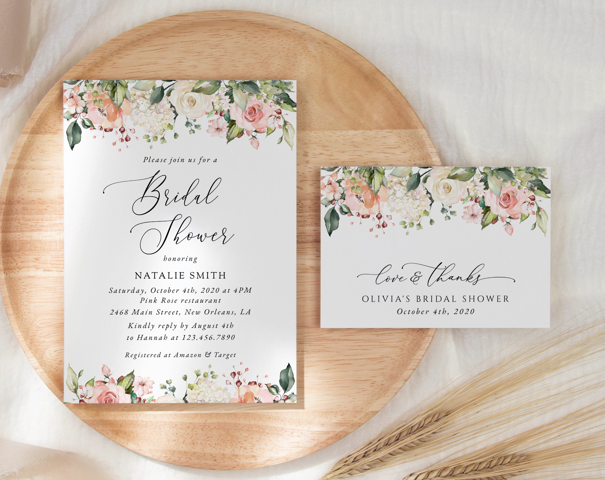 SH171 Pink, Orange and White Flowers Bridal Shower Shop by Collection