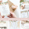 Pink, Orange and White Flowers Bridal Shower Mini Bundle, Printable File, Edit Yourself, SH171