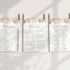Pink, Orange and White Flowers Bridal Shower Games, Set of 3 Games, Printable File, Edit Yourself, SH171