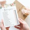 Pink, Orange and White Flowers Bridal Shower Games, Set of 3 Games, Printable File, Edit Yourself, SH171