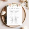 Pink, Orange and White Flowers Bridal Shower Games, Set of 3 Games, Printable File, Edit Yourself, SH171