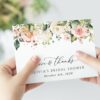 Pink, Orange and White Flowers Thank You Card, Bridal Shower Stationery, Printable File, Edit Yourself, SH171