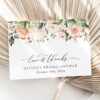 Pink, Orange and White Flowers Thank You Card, Bridal Shower Stationery, Printable File, Edit Yourself, SH171