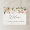 Pink, Orange and White Flowers Welcome Sign, Bridal Shower Sign, Printable File, Edit Yourself, SH171 Pink, Orange and White Flowers Welcome Sign, Bridal Shower Sign, Printable File, Edit Yourself, SH171