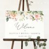 Pink, Orange and White Flowers Welcome Sign, Bridal Shower Sign, Printable File, Edit Yourself, SH171 Pink, Orange and White Flowers Welcome Sign, Bridal Shower Sign, Printable File, Edit Yourself, SH171