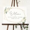 White Flowers Welcome Sign, Bridal Shower Sign, Printable File, Edit Yourself, SH172