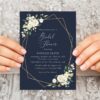 Navy and White Flowers Bridal Shower Invitation, Bridal Stationery, Printable File, Edit Yourself, SH173