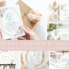 Pink Flowers Bridal Shower Mini Bundle, Printable File, Edit Yourself, SH174