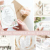Pink Flowers Bridal Shower Mini Bundle, Printable File, Edit Yourself, SH174