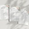 Pink Flowers Bridal Shower Games, Set of 3 Games, Printable File, Edit Yourself, SH174