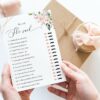 Pink Flowers Bridal Shower Games, Set of 3 Games, Printable File, Edit Yourself, SH174