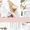 Pink Flowers and Gold Confetti Bridal Shower Mini Bundle, Printable File, Edit Yourself, SH175