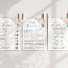 Pink Flowers and Gold Confetti Bridal Shower Games, Set of 3 Games, Printable File, Edit Yourself, SH175