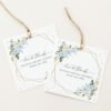 Blue Flowers and Gold Confetti Favor Tags, Gift Tags, Bridal Shower, Printable File, Edit Yourself, SH176