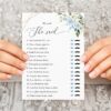 Blue Flowers and Gold Confetti Bridal Shower Games, Set of 3 Games, Printable File, Edit Yourself, SH176