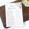 Blue Flowers and Gold Confetti Bridal Shower Games, Set of 3 Games, Printable File, Edit Yourself, SH176