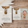 Bear and Brown Balloons Thank You Card, First Birthday, Boy Birthday, Printable File, Edit Yourself, SH88