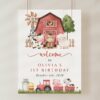 Farm Animals and Red Barn Welcome Sign, First Birthday, Girl Birthday, Printable File, Edit Yourself, SH115 Farm Animals and Red Barn Welcome Sign, First Birthday, Girl Birthday, Printable File, Edit Yourself, SH115