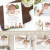 Farm Animals and Brown Barn First Birthday Mini Bundle, Gender Neutral Birthday, Printable File, Edit Yourself, SH116