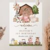 Farm Animals and Brown Barn Welcome Sign, First Birthday, Gender Neutral, Printable File, Edit Yourself, SH116