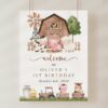 Farm Animals and Brown Barn Welcome Sign, First Birthday, Gender Neutral, Printable File, Edit Yourself, SH116