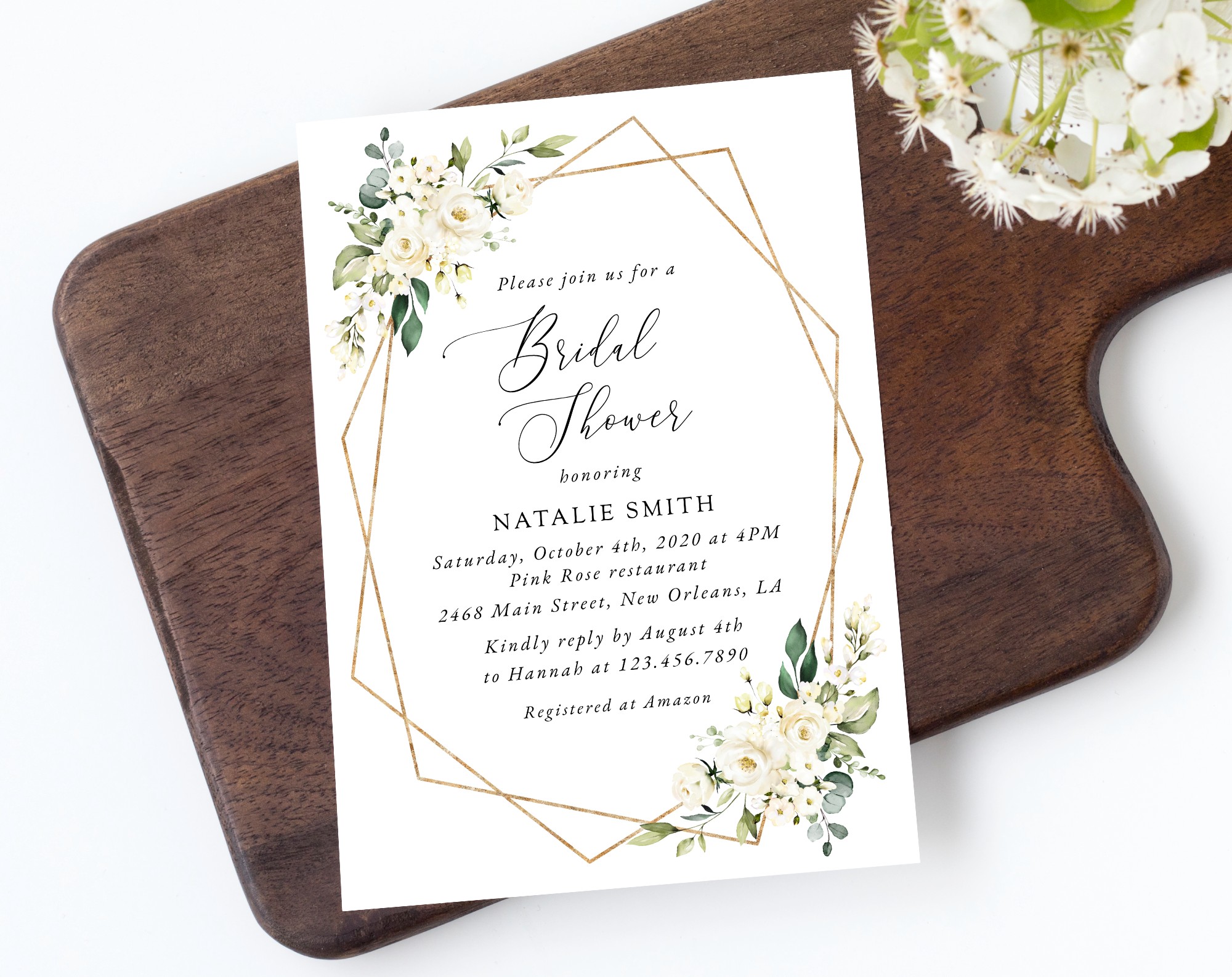 White Flowers Bridal Shower Invitation, Bridal Stationery, Printable File, Edit Yourself, SH172 White Flowers Bridal Shower Invitation, Bridal Stationery, Printable File, Edit Yourself, SH172