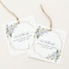 Purple Flowers and Gold Confetti Favor Tags, Gift Tags, Bridal Shower, Printable File, Edit Yourself, SH177