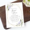 Purple Flowers and Gold Confetti Bridal Shower Invitation, Bridal Stationery, Printable File, Edit Yourself, SH177 Purple Flowers and Gold Confetti Bridal Shower Invitation, Bridal Stationery, Printable File, Edit Yourself, SH177