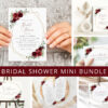 Burgundy Red Flowers Bridal Shower Mini Bundle, Printable File, Edit Yourself, SH178 Burgundy Red Flowers Bridal Shower Mini Bundle, Printable File, Edit Yourself, SH178