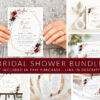 Burgundy and Pink Flowers Bridal Shower Mini Bundle, Printable File, Edit Yourself, SH179