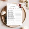 Burgundy and Pink Flowers Bridal Shower Games, Set of 3 Games, Printable File, Edit Yourself, SH179