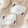 Burgundy and Pink Flowers Thank You Card, Bridal Shower Stationery, Printable File, Edit Yourself, SH179
