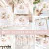 Cute Bunny and Pink Flowers Baby Shower Mini Bundle, Girl Baby Shower, Printable File, Edit Yourself, SH180 Cute Bunny and Pink Flowers Baby Shower Mini Bundle, Girl Baby Shower, Printable File, Edit Yourself, SH180