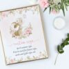 Cute Bunny and Pink Flowers Custom Sign, Printable File, Edit Yourself, SH180 SH182 Cute Bunny and Pink Flowers Custom Sign, Printable File, Edit Yourself, SH180 SH182