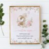 Cute Bunny and Pink Watercolor Flowers Custom Sign, Printable File, Edit Yourself, SH180 SH182