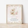 Cute Bunny and Pink Watercolor Flowers Custom Sign, Printable File, Edit Yourself, SH180 SH182