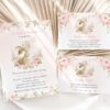 Cute Bunny and Pink Flowers Baby Shower Invitation Suite, Girl Baby Shower, Printable File, Edit Yourself, SH180 Cute Bunny and Pink Flowers Baby Shower Invitation Suite, Girl Baby Shower, Printable File, Edit Yourself, SH180