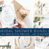 Navy and Pink Flowers Bridal Shower Mini Bundle, Printable File, Edit Yourself, SH181 Navy and Pink Flowers Bridal Shower Mini Bundle, Printable File, Edit Yourself, SH181