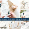 Navy and Pink Flowers Bridal Shower Mini Bundle, Printable File, Edit Yourself, SH181