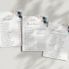 Navy and Pink Flowers Bridal Shower Games, Set of 3 Games, Printable File, Edit Yourself, SH181