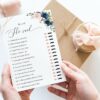 Navy and Pink Flowers Bridal Shower Games, Set of 3 Games, Printable File, Edit Yourself, SH181