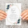 Navy and Pink Flowers Bridal Shower Invitation, Bridal Stationery, Printable File, Edit Yourself, SH181