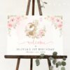 Cute Bunny and Pink Flowers Welcome Sign, First Birthday, Girl Birthday, Printable File, Edit Yourself, SH182 Cute Bunny and Pink Flowers Welcome Sign, First Birthday, Girl Birthday, Printable File, Edit Yourself, SH182